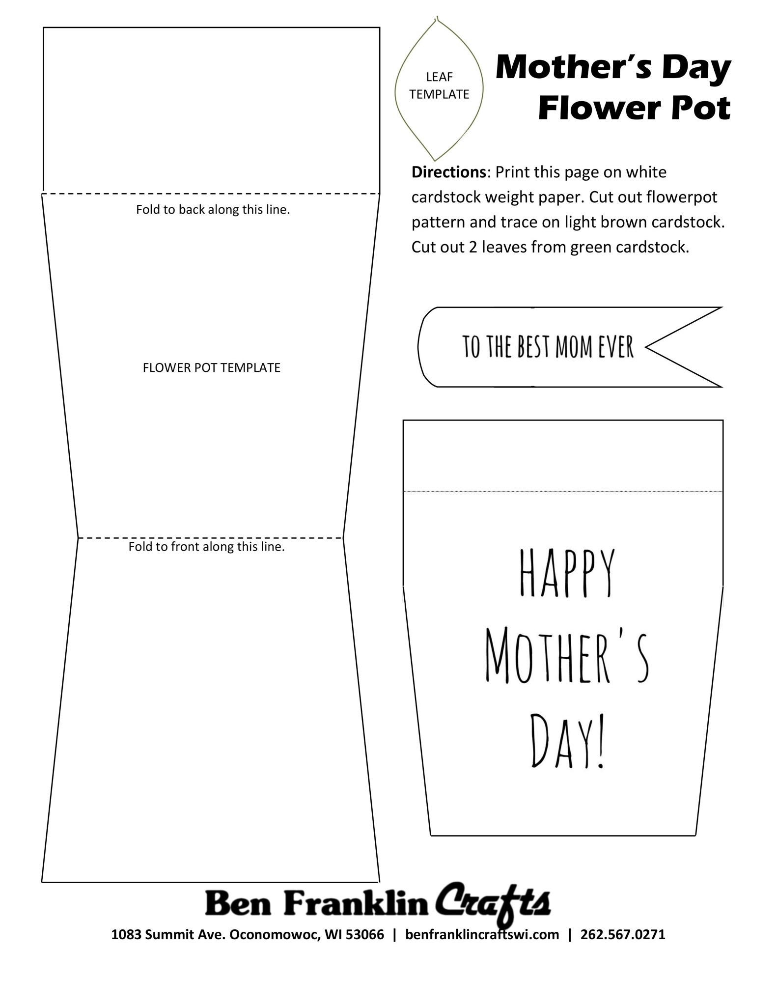 How to make a flowerpot card for mom's day (or any day!) - B+C Guides, image size:1582x2048