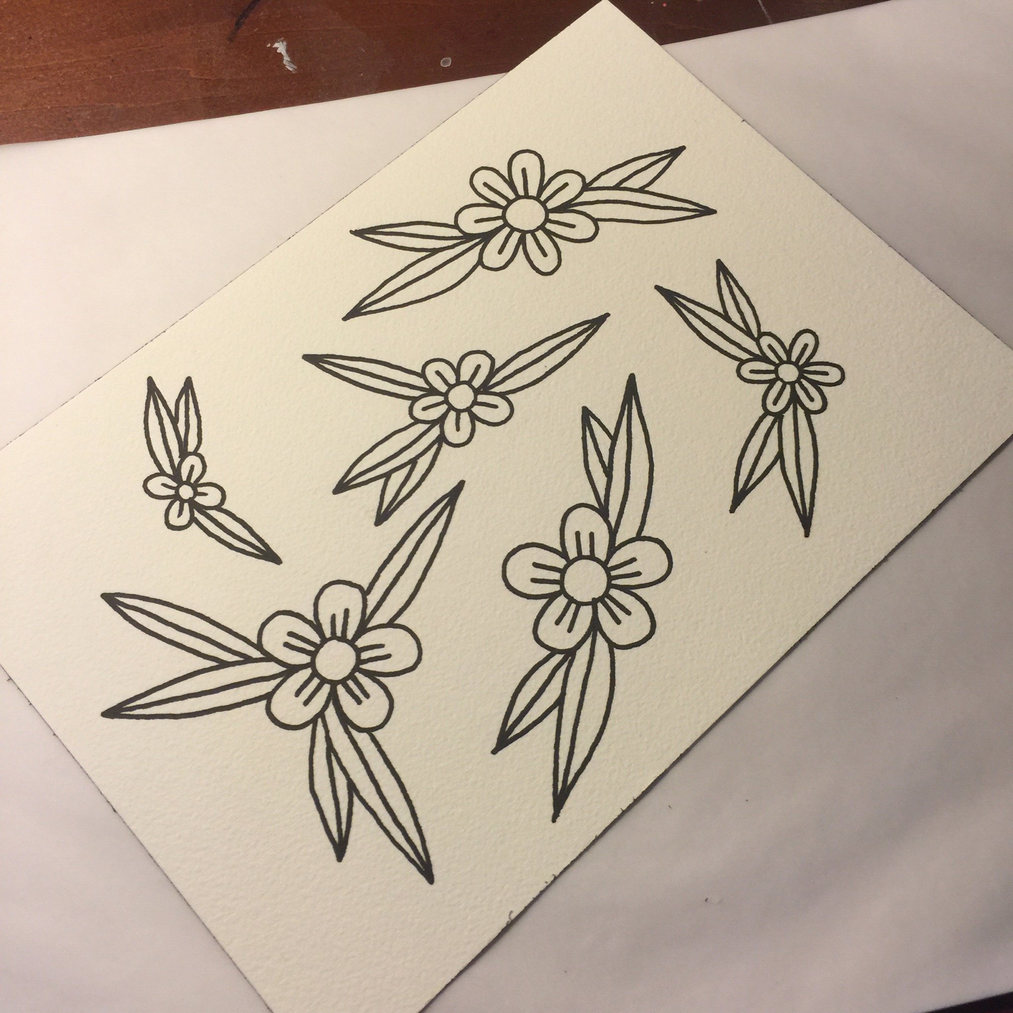 How to paint tattoo flash (flowers) - B+C Guides