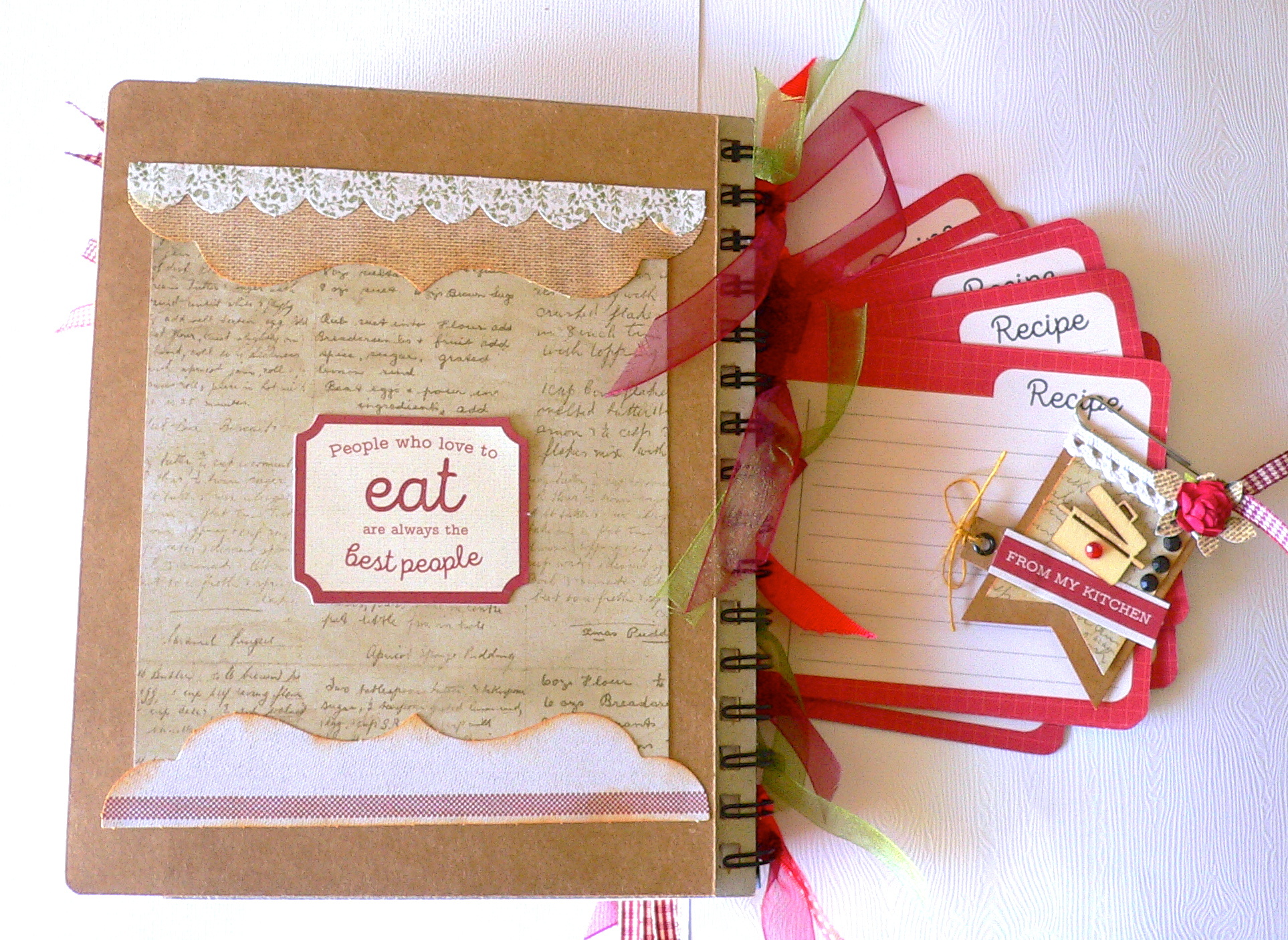 Recipe Book created with Bon Appetit Paper collection, Kaisercraft -  Project Idea 