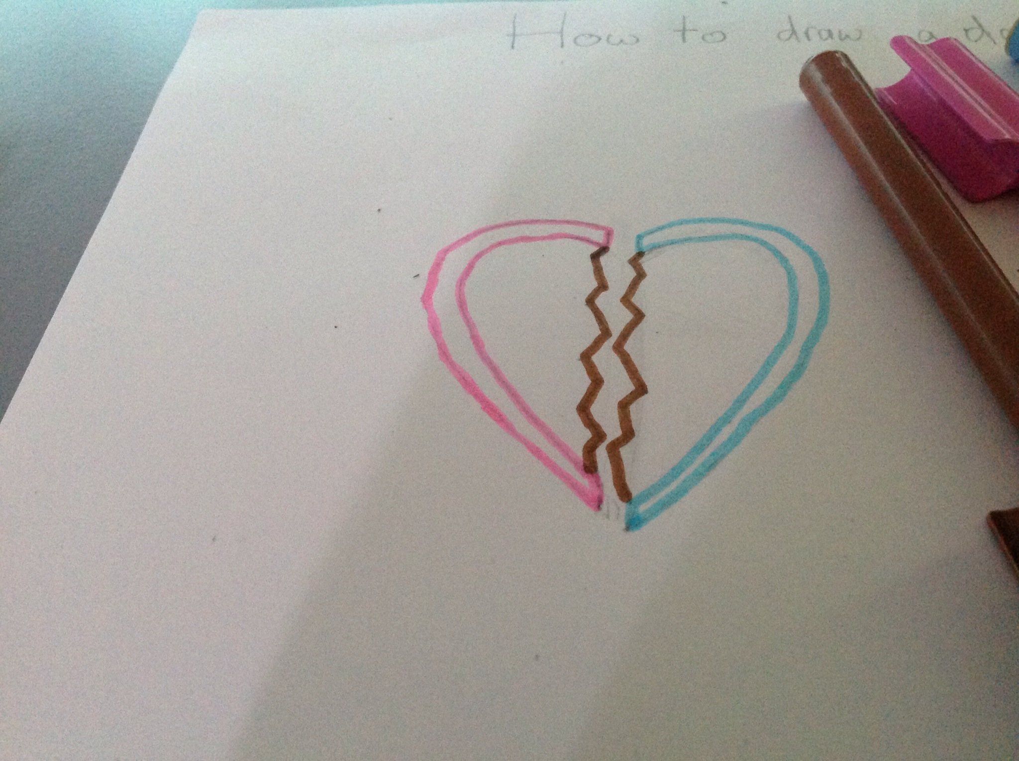 Heart Split Draw How To Draw A Simple Broken Heart