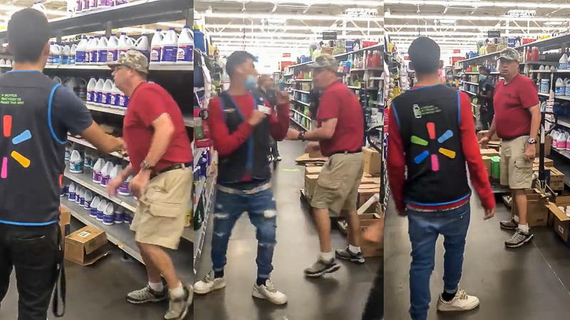 White Walmart Customer Caught On Video Pushing Thug Employee Because His Pants Are Too Low