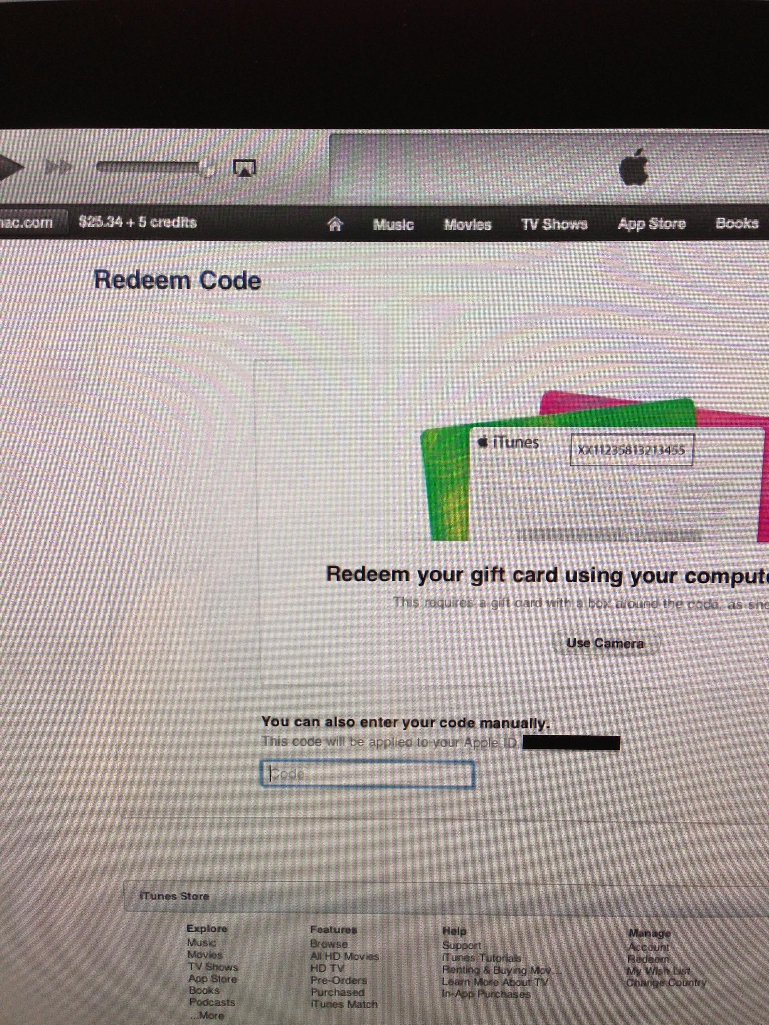 Redeem an iTunes Gift Card