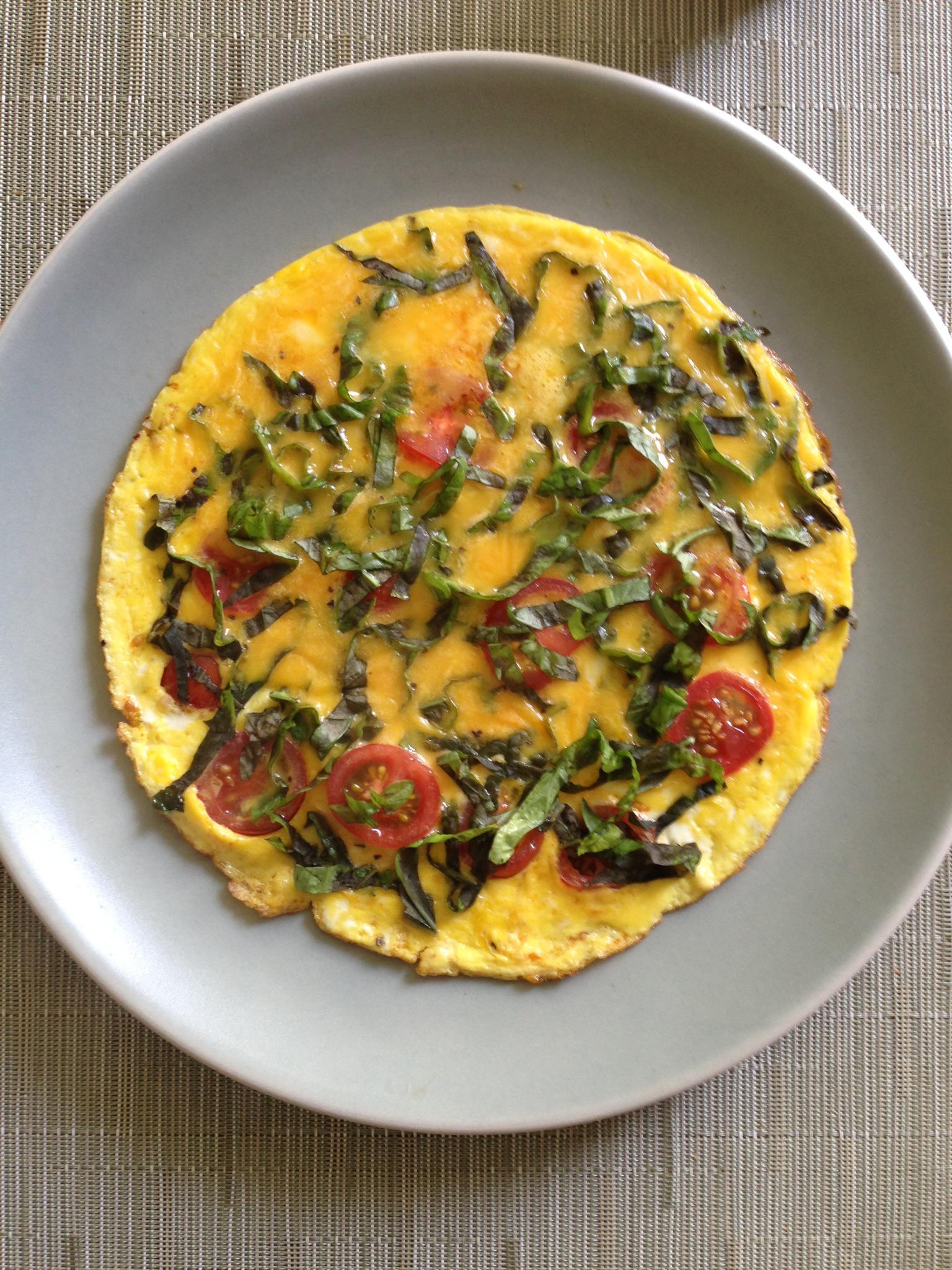 How to make a simple cherry tomato and basil omelette