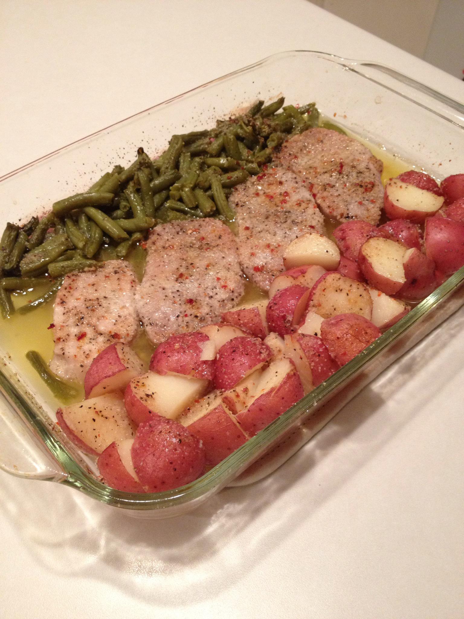 chicken with green beans potatoes and italian dressing Emerald Green Cotton Night Gown with Embroidery Floral Yoke main image 0