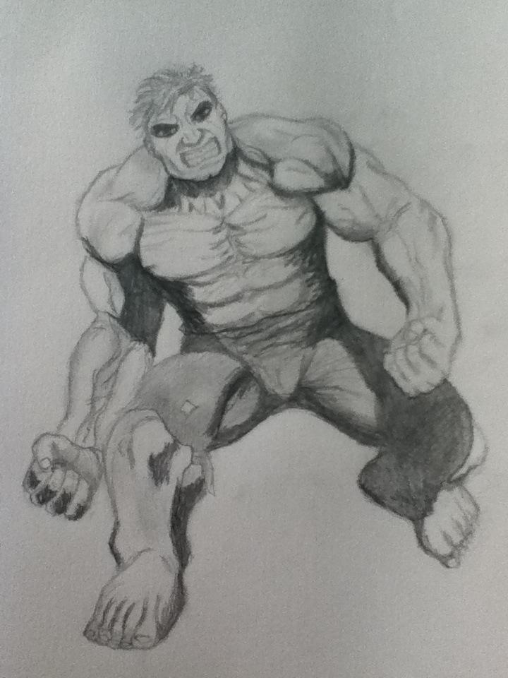DAVID OGILVIE ART on Tumblr: Small Hulk sketch - fixed #pencil #Hulk #sketch  #ballin