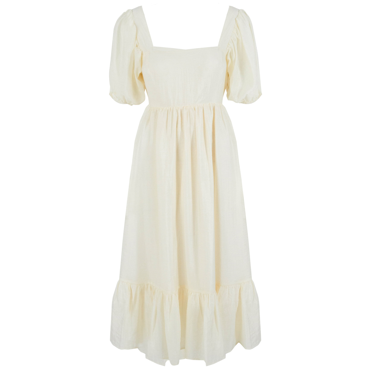 wayf lucca midi gathered dress