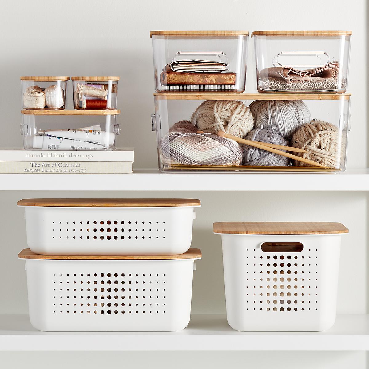 Black Woven Rattan Bin  The Container Store x KonMari by Marie Kondo