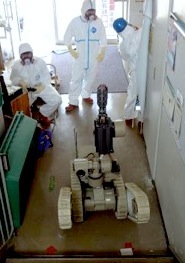 robot operators driving irobot warrior at fukushima daiichi nuclear power plant