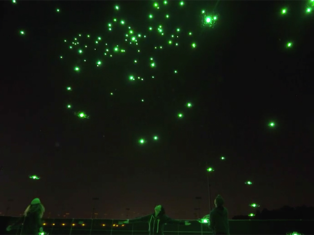 Drone with store green lights