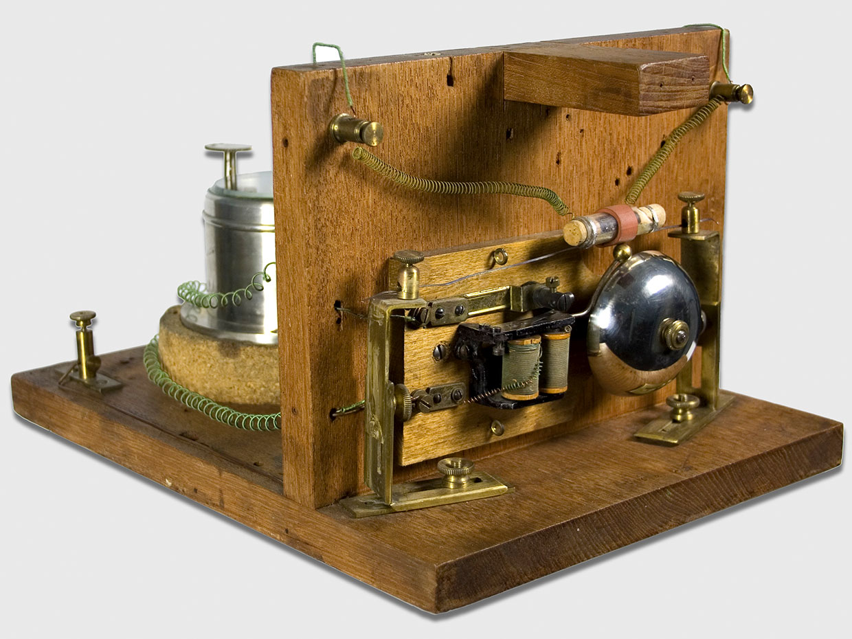 First radio invention humorously depicted