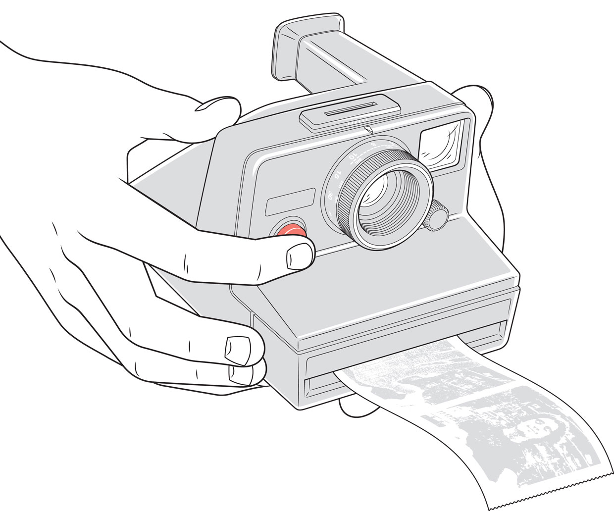 polaroid camera drawing