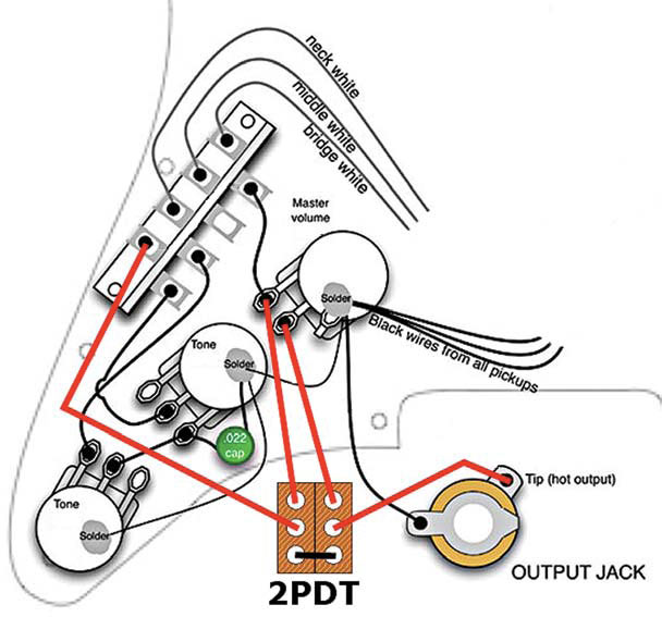 Stratocaster Direct-Through Mod - Premier Guitar | The best guitar and bass reviews, videos, and interviews on the web. | Guitar Output Jack Wiring Volume | | Premier Guitar