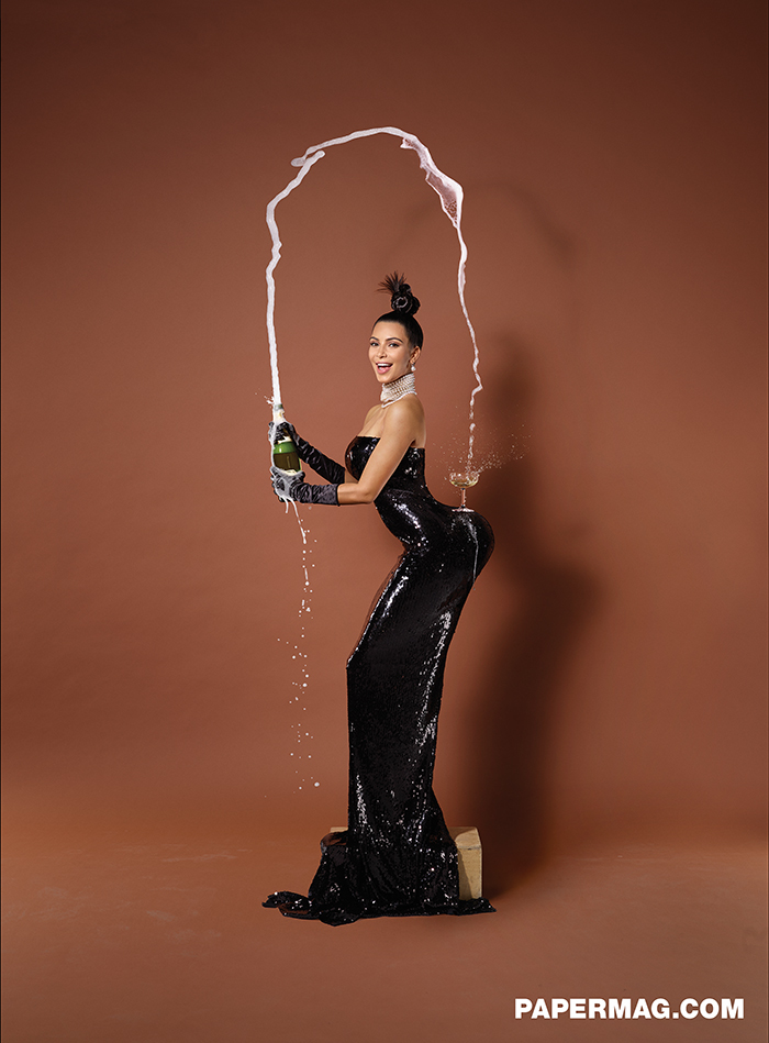 Kim Kardashian wears a trash bag dress