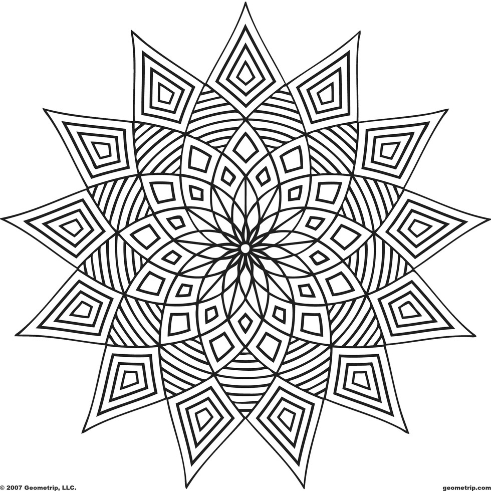 pattern geometric mandala coloring pages