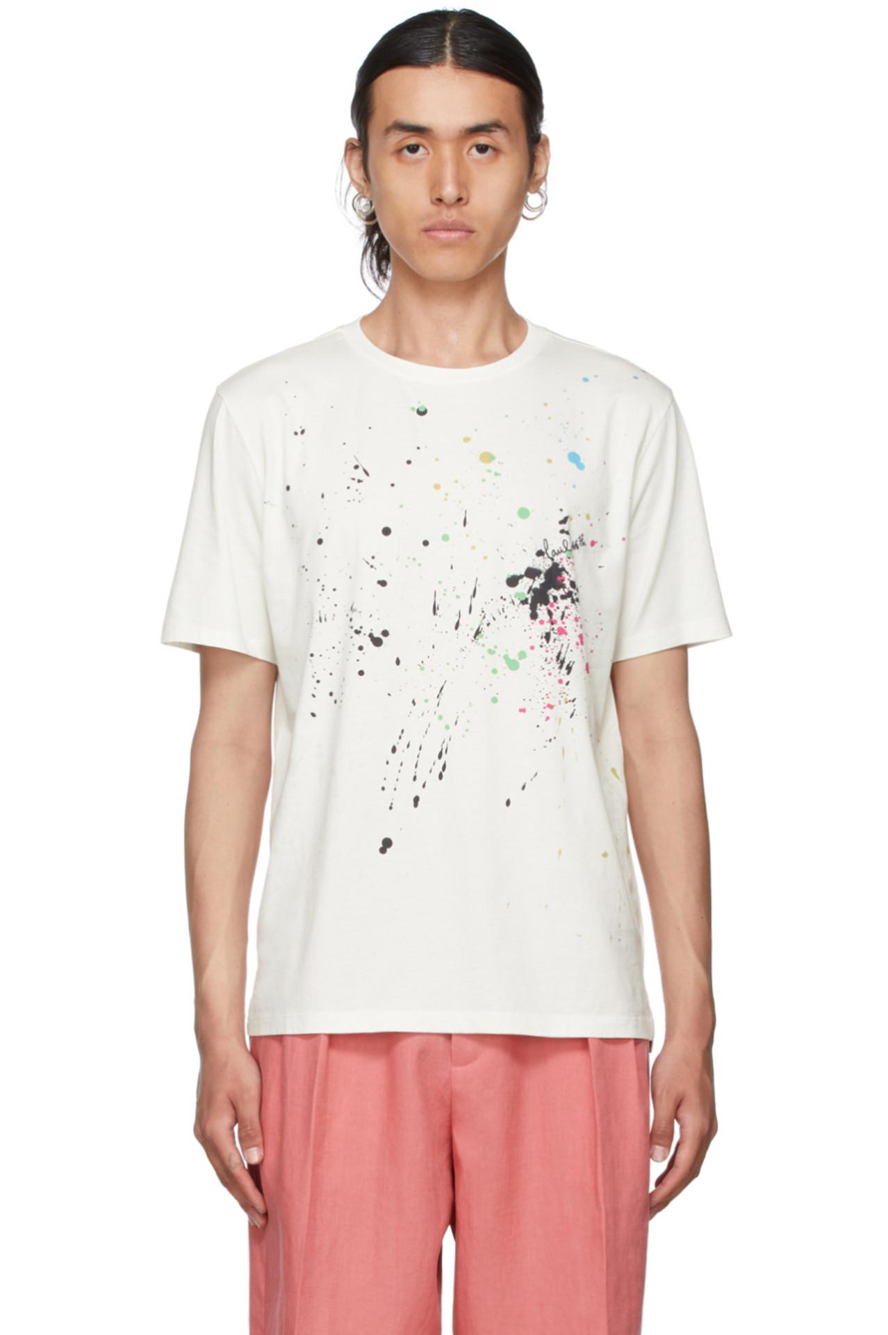 Off white paint hot sale splatter t shirt