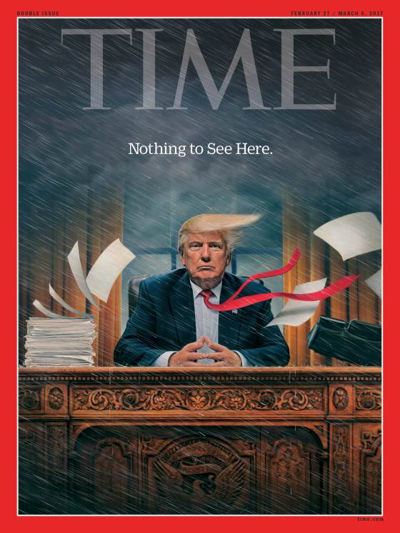 PRESIDENT DONALD TRUMP TIME MAGAZINE COVER IN THE WHITE HOUSE 8X10 PHOTO POSTER 