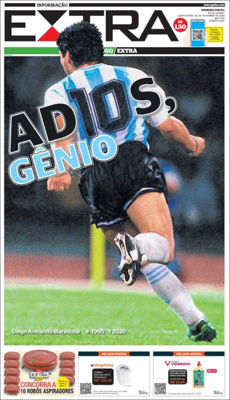 Adios Maradona: 22 World Front Pages On The Death Of Soccer God -  Worldcrunch