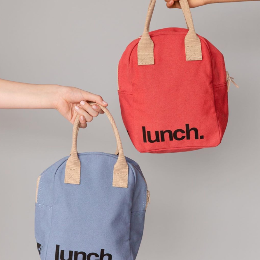 Lunch Bags White HOMREE Waterproof Insulated Lunch Totes Reusable Canvas Fabric Grocery Bags Handbag for Adults Kids Men Women