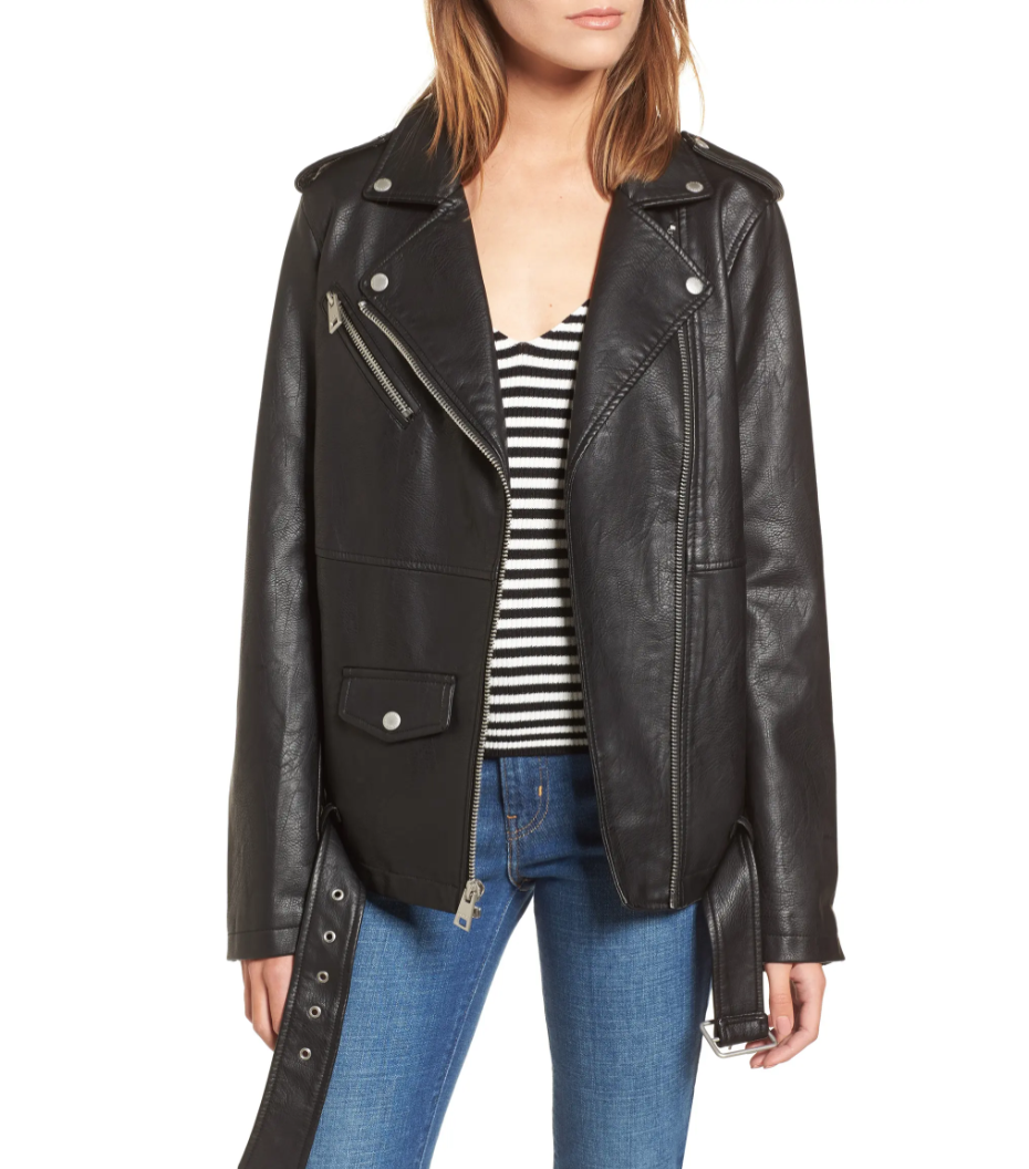 levi's oversize faux leather moto jacket