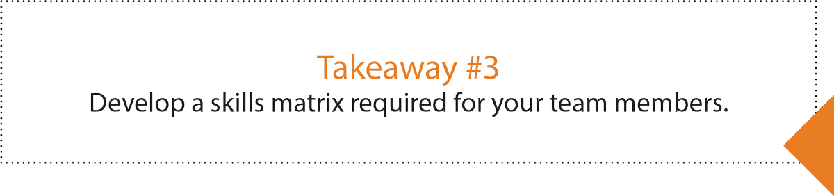 Takeaway #3: Develop a skills matrix required for your team members.