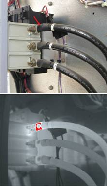 Figure 1) Fault on electrical lug connector.