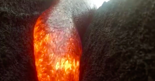 A camera was swallowed by lava, survived and recorded the entire thing