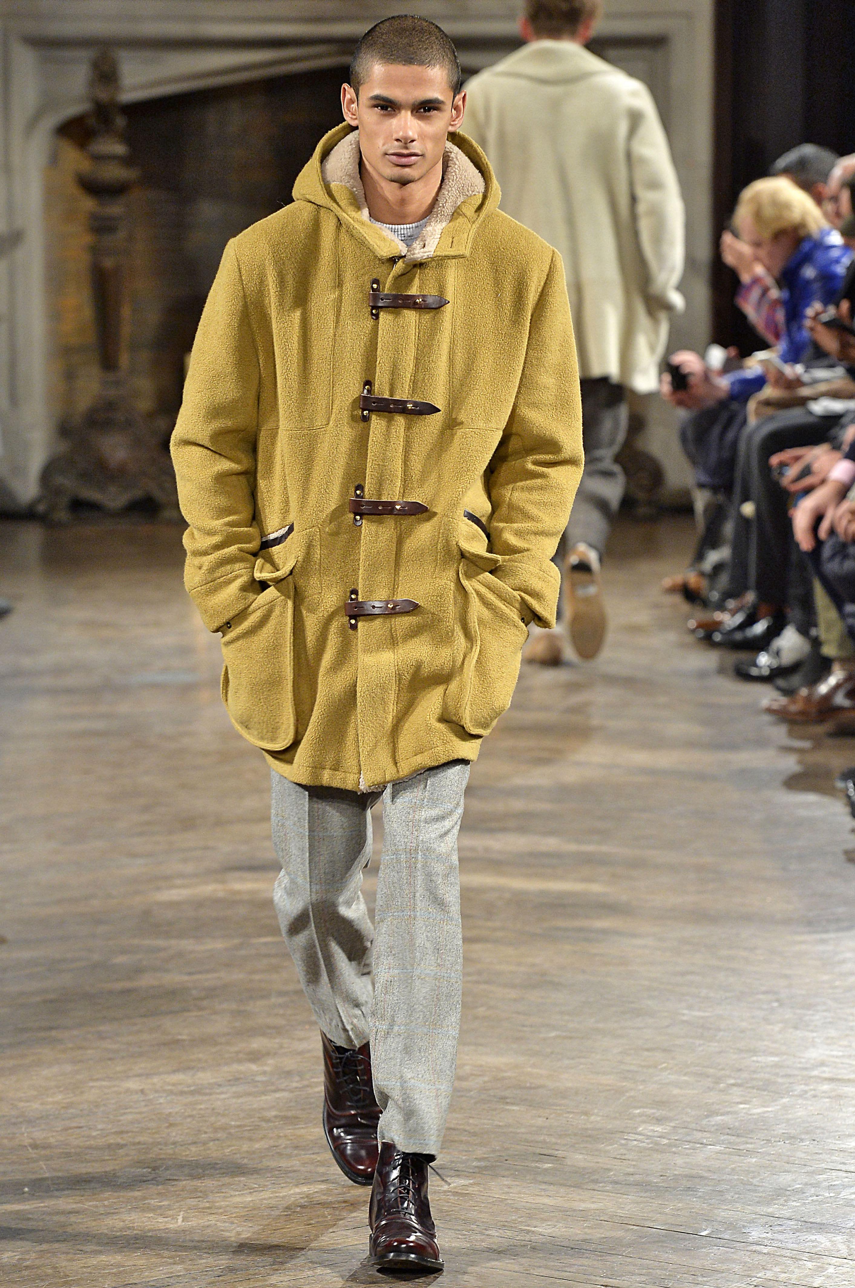 Billy Reid cashmere duffel coat and tweed trousers. CultureMap