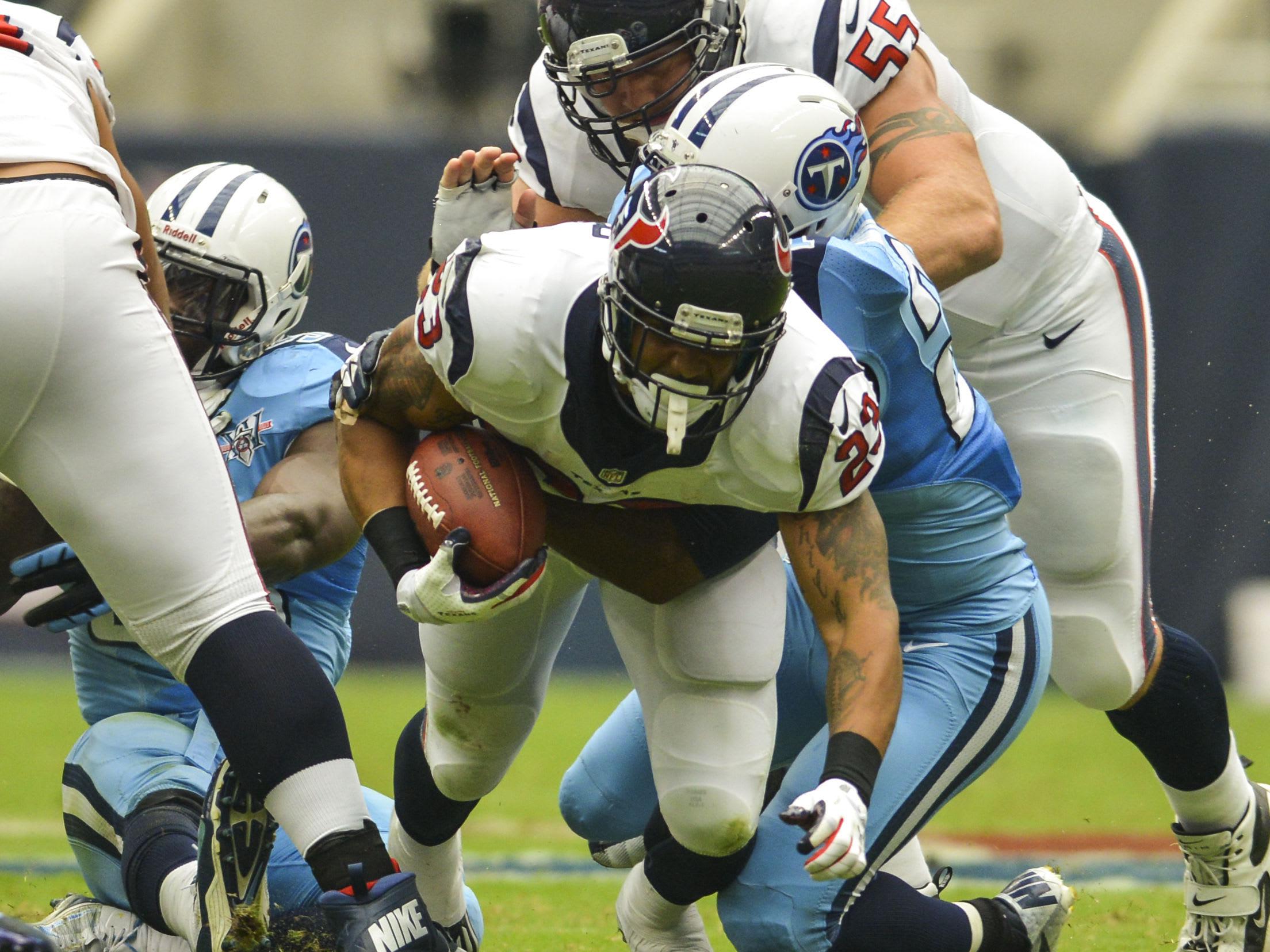 Texans RB Arian Foster sat during practice and is a gametime