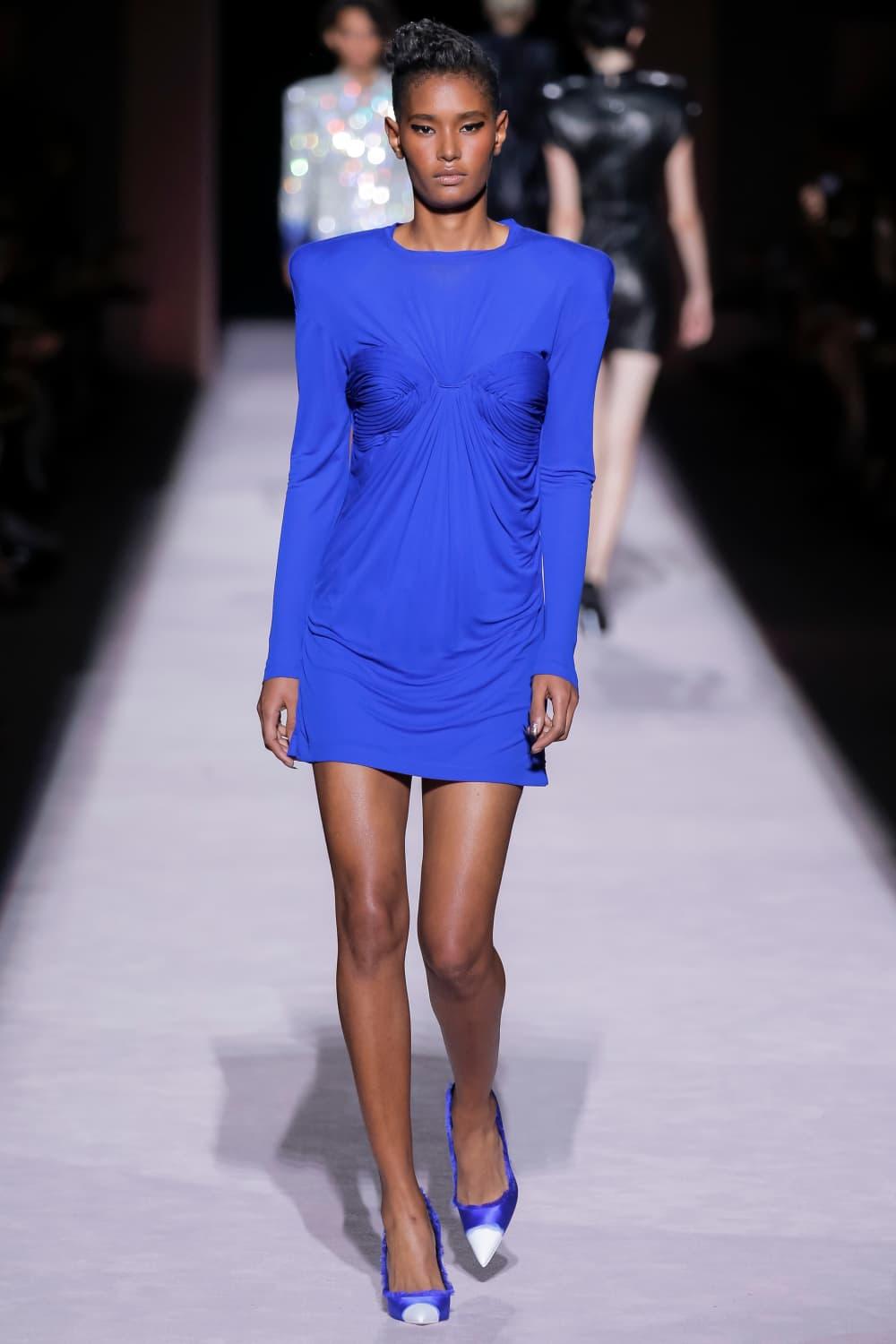 tom ford blue dress TOM FORD Ruched Detailing Evening Dress | Purple