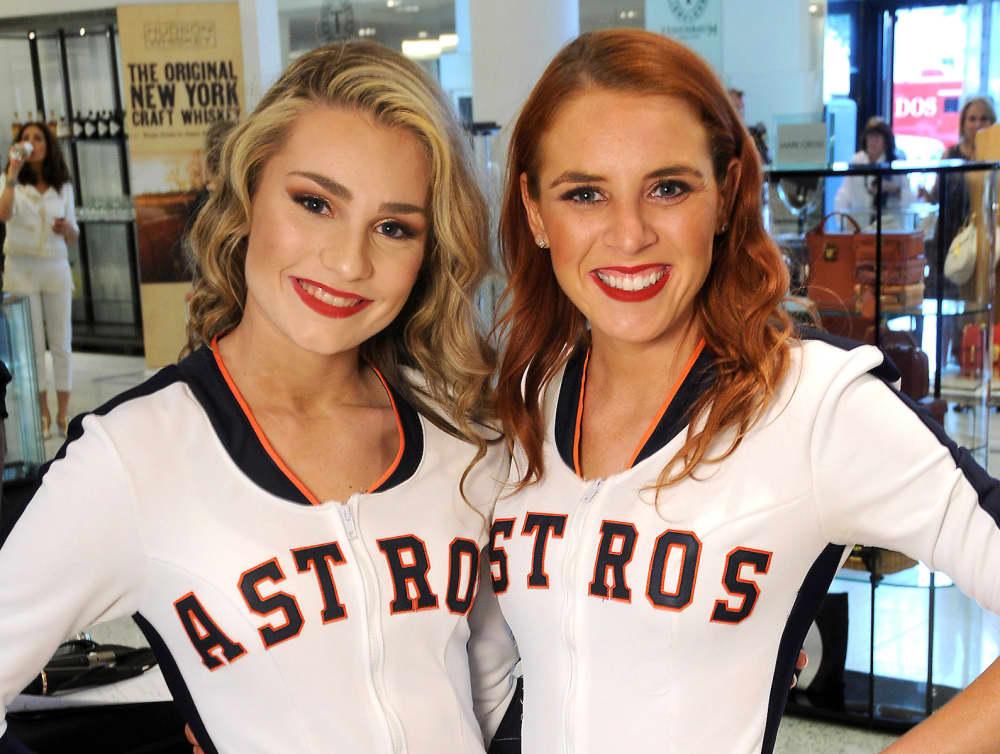 Houston Astros Shooting Stars cheerleaders perform in the 5th