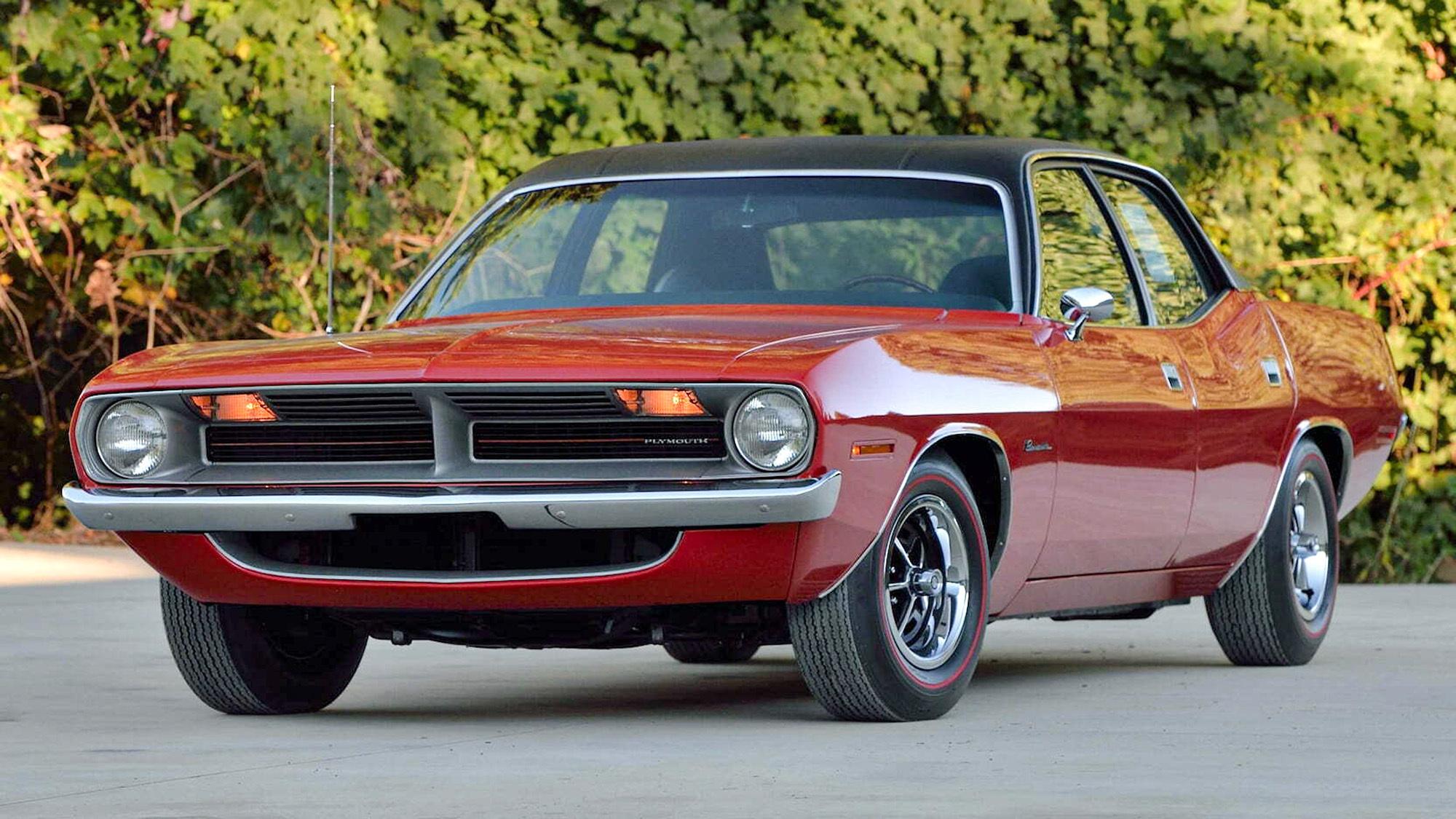 Controversial one-of-none four-door 1970 Plymouth Barracuda heads to auction