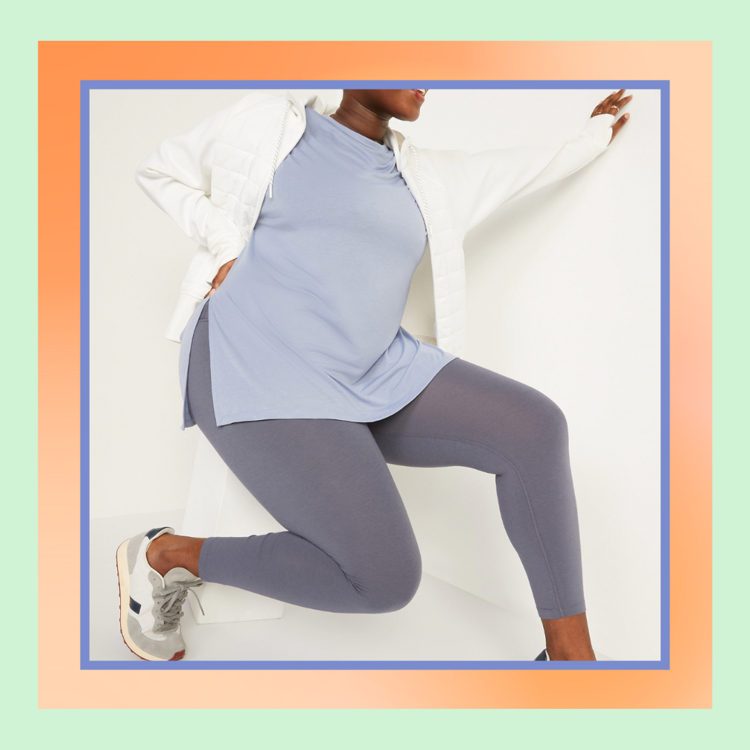 CRZ YOGA Thick Light-Fleece Capri Leggings for Women 21'' - High Waisted  Warm Cropped Gym Workout Leggings Tummy Control