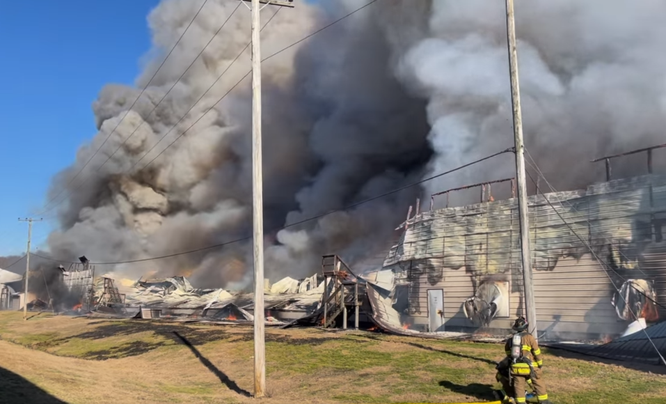 Thirdbiggest egg farm in US catches fire, 21 fire departments respond