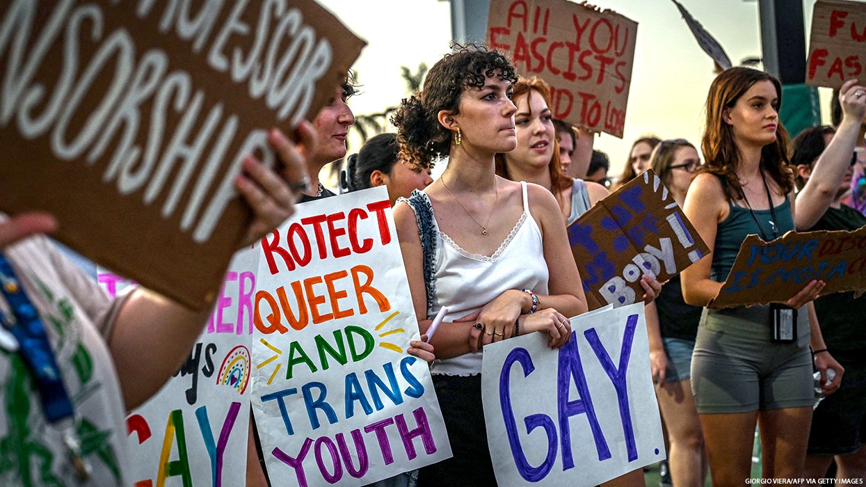 People protesting Florida