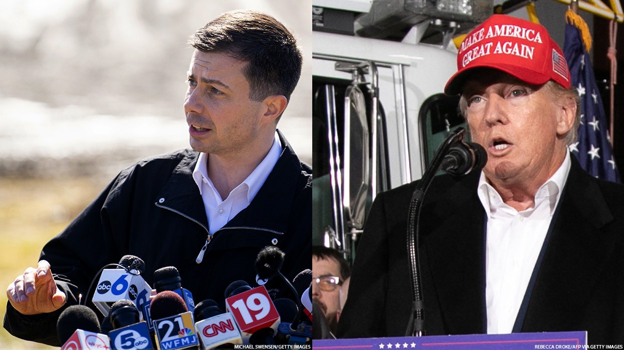 Secretary of Transportation Pete Buttigieg and Former President Donald Trump