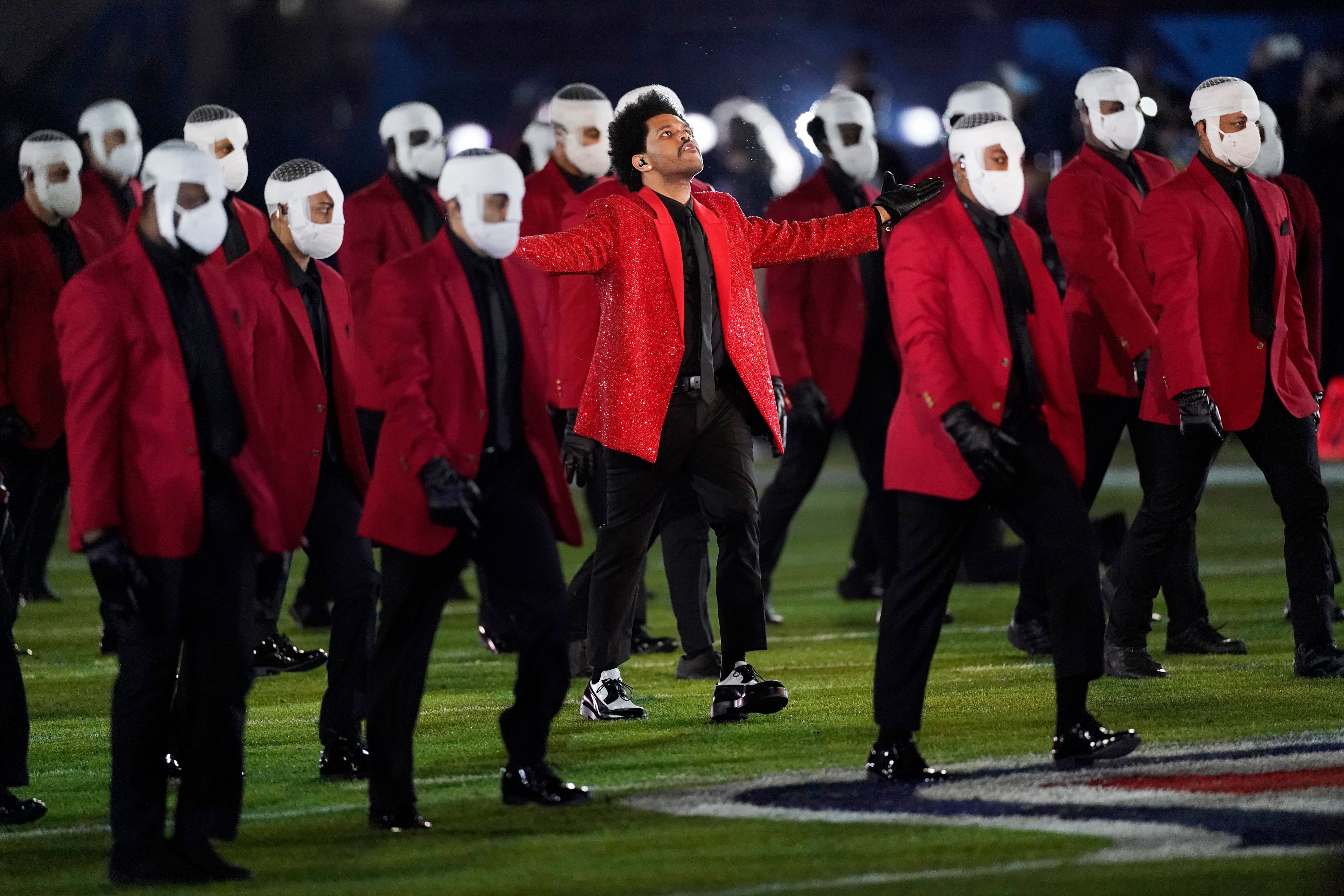 Full Story Behind The Weeknd's Face Bandages at Super Bowl LV