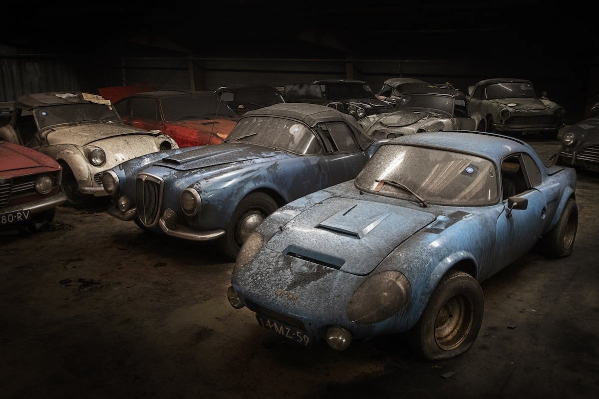 Barn Find Uncovers 230 Rare Cars Made By Aston Martin, Ferrari, BMW, Maserati, Lancia, Ford, Chevrolet, and More