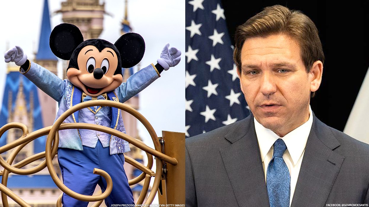 Mickey Mouse and Ron DeSantis