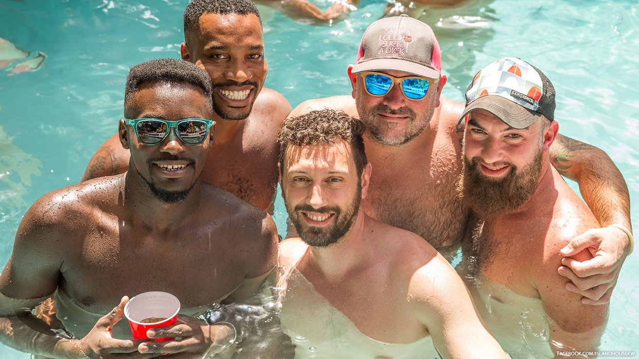 Men in a swimming pool