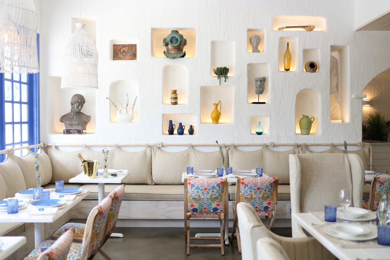 Greek Mediterranean Restaurant Interior Design Miyue Is A Grand Ode To