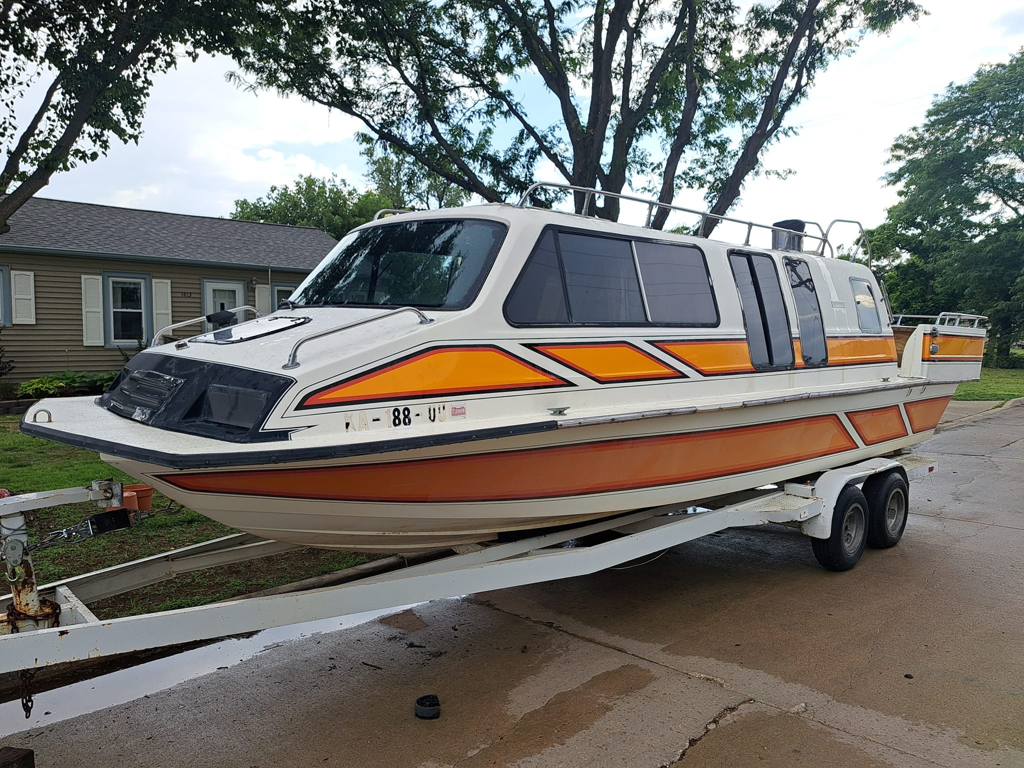 This Retro Boat is the Ultimate Conversion Van, Taking Parts from a Dodge Van and Foxbody Mustang