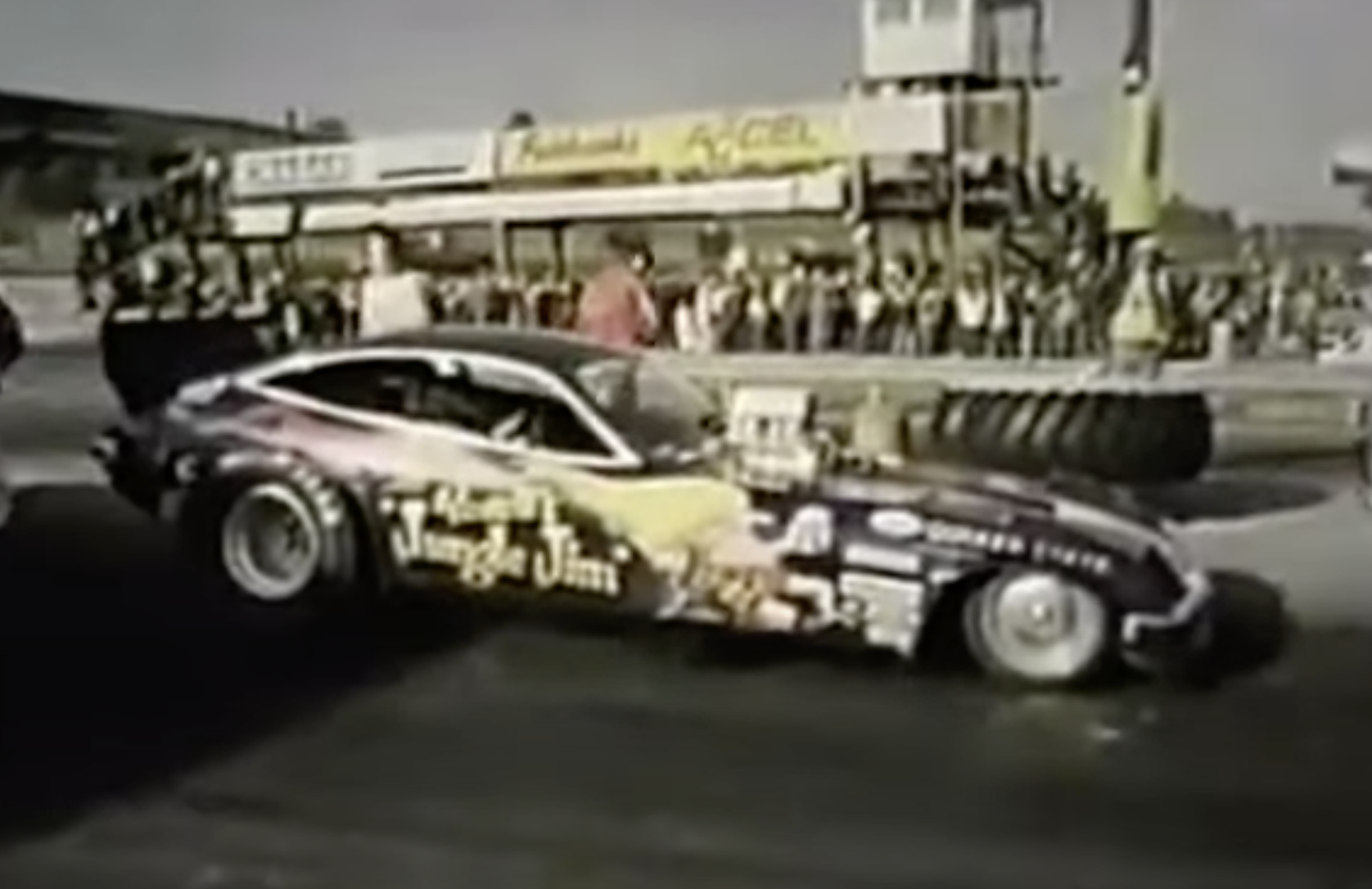 Vintage Drag Racing Video: Watch as Jake Crimmins Breaks Track Record with Jungle Jim's Funny Car