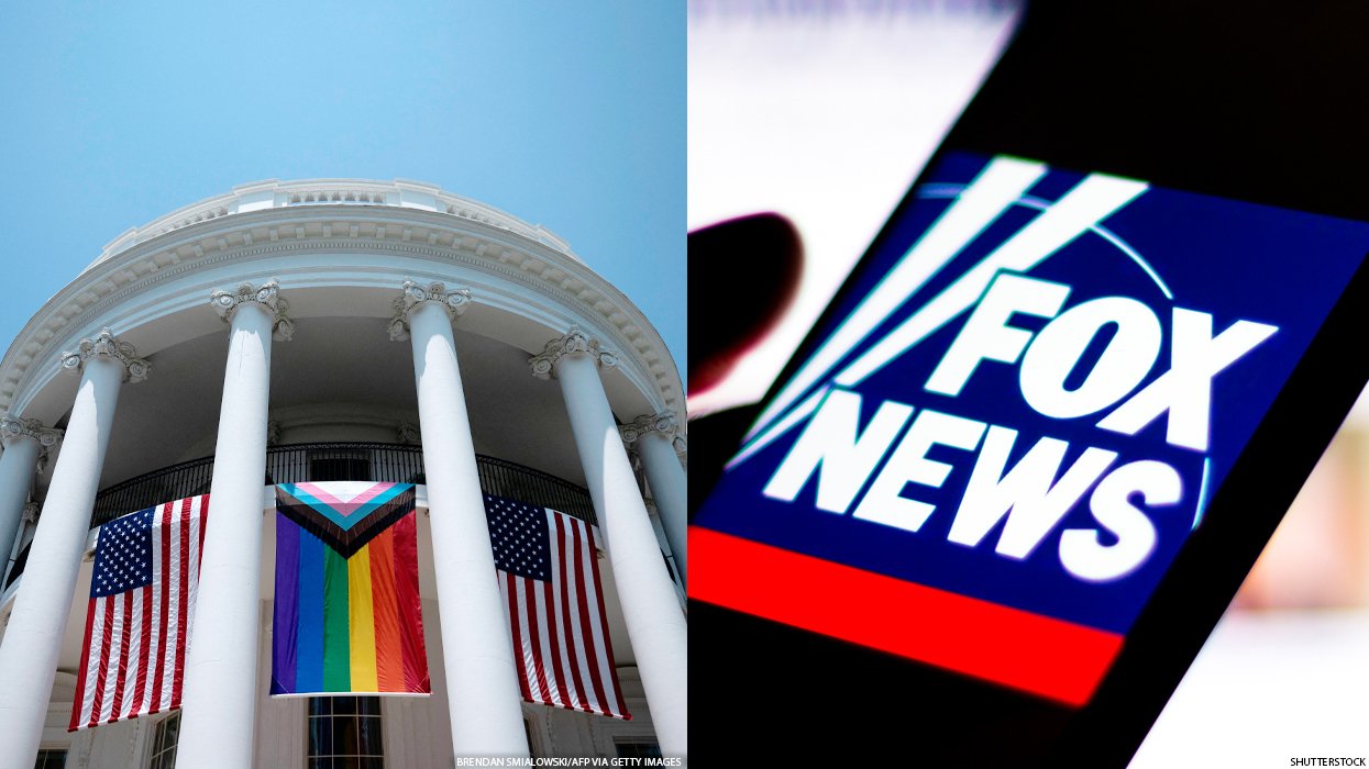 White House with Pride and U.S. Flags and Fox News