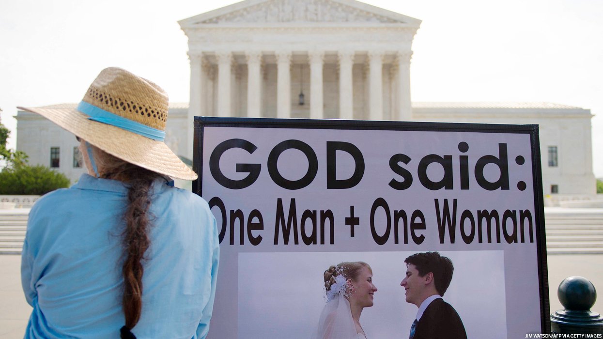 God Said: One Man + One Woman sign