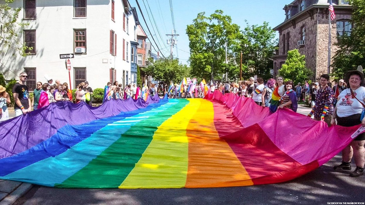 LGBTQ+ Supporters outside the Rainbow Room