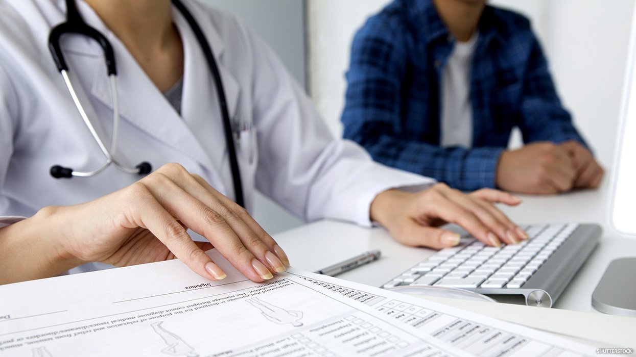 A person entering medical records