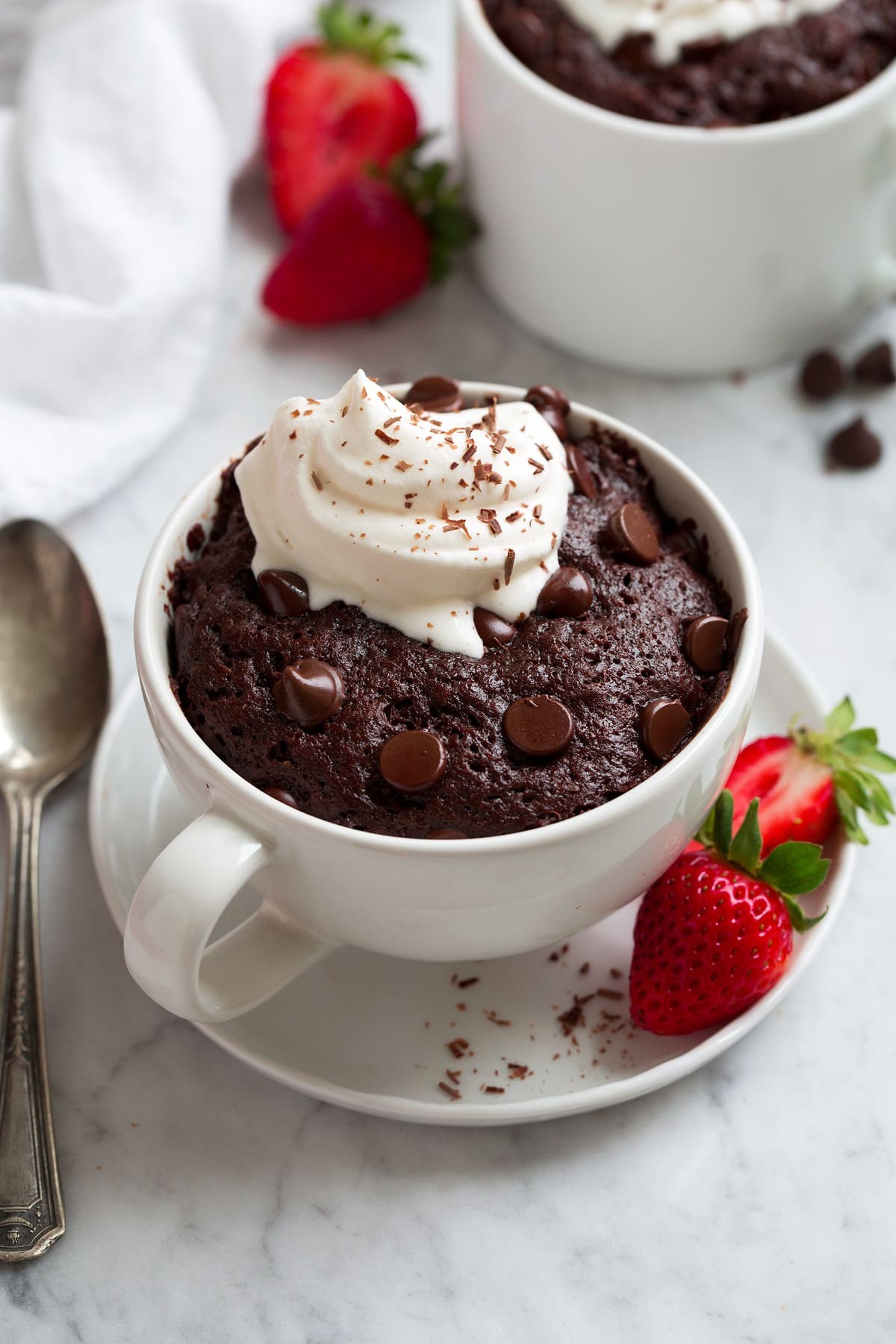 Vanilla Mug Cake {1 Minute Microwave Cake} - FeelGoodFoodie