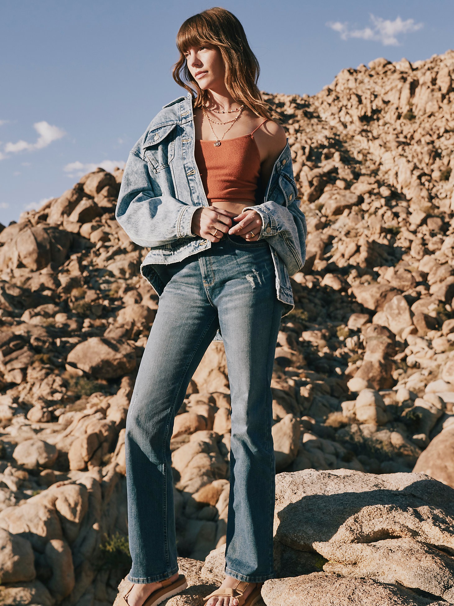 Wrangler x Barbie Girl's Rainbow Ringer Tee in Orchid Pink