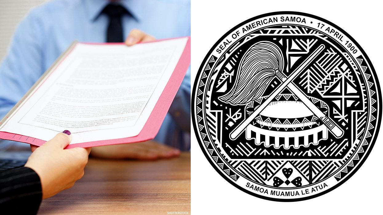 Documents and the seal of American Samoa