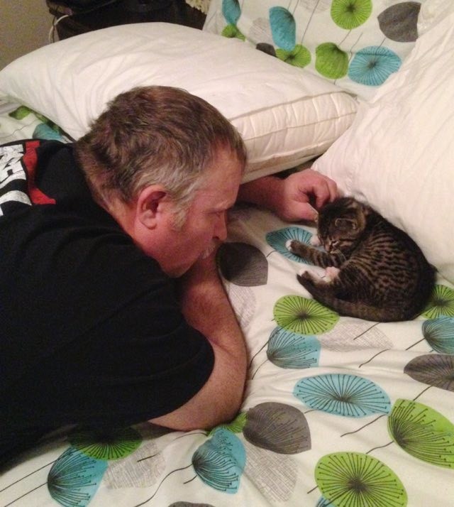 Tough Guy Has a Soft Spot for Cats. Here He is Meeting His New Adopted ...